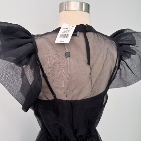 NWT JONATHAN SIMKHAI Chiana Ruffle Sleeve Midi Dress - Size 2 - Picture 7 of 9